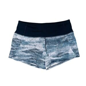 Lululemon Run Time II 4" Running Shorts Lined Womens 2 Mesh Scape Blue W7AK9S